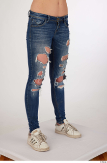 Olivia Sparkle blue jeans with holes casual dressed leg lower…